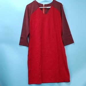 Liz Claiborne Burgundy and Red Top